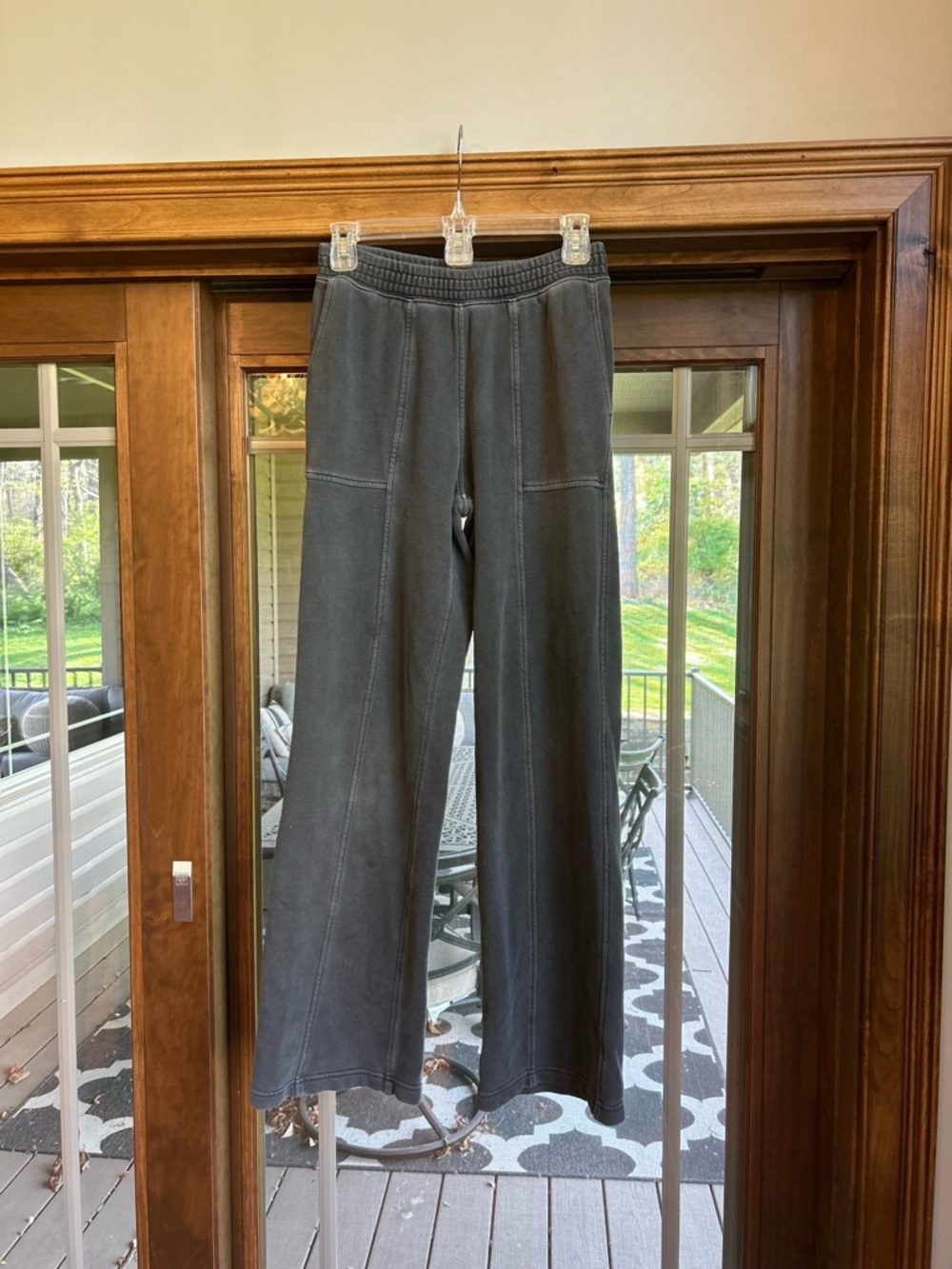 aerie Dark Charcoal Wide-Leg Lounge Pants